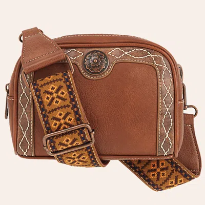 Blazin Roxx Cinnamon Leather Guitar Strap Crossbody Bag In Brown