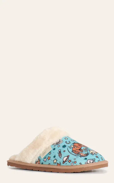 Blazin Roxx Women's Kara Aqua Blue Western Print Slippers