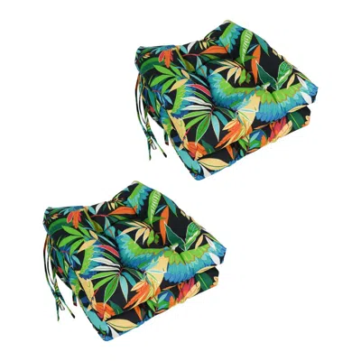 Blazing Needles 16-inch Outdoor Spun Polyseter Square Tufted Chair Cushions (set Of 4)