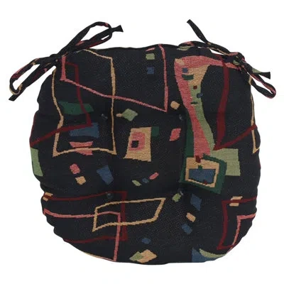 Blazing Needles 16-inch Round Woven Tapestry Tufted Chair Cushions (set Of 2) In Spin City