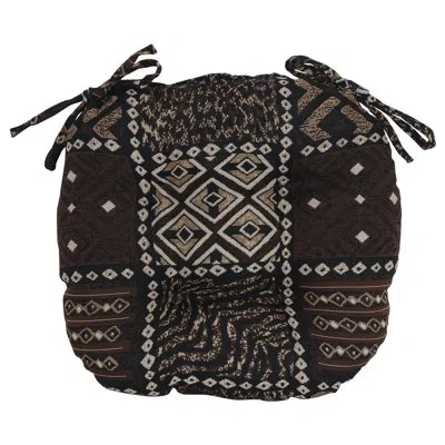 Blazing Needles 16-inch Round Woven Tapestry Tufted Chair Cushions (set Of 4) In Congo