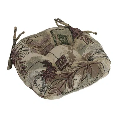 Blazing Needles 16-inch Round Woven Tapestry Tufted Chair Cushions (set Of 4) In Japanese Gardens