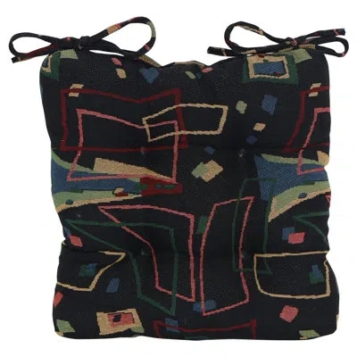 Blazing Needles 16-inch Square Woven Tapestry Tufted Chair Cushions (set Of 2) In Spin City