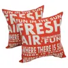 Blazing Needles 17-inch Outdoor Spun Polyester Throw Pillows (set Of 2)