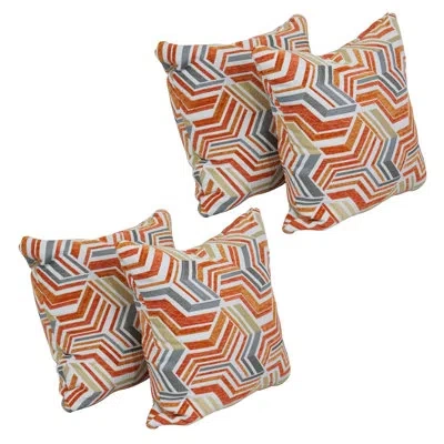 Blazing Needles 17-inch Embroidered Polyester Throw Pillows With Inserts (set Of 4) In Zucchini Tanger