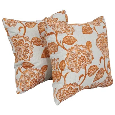 Blazing Needles 17-inch Jacquard Throw Pillows With Inserts (set Of 2) In Vivier Bitter