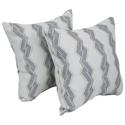 Blazing Needles 17-inch Jacquard Throw Pillows With Inserts (set Of 2) In Zae Granit