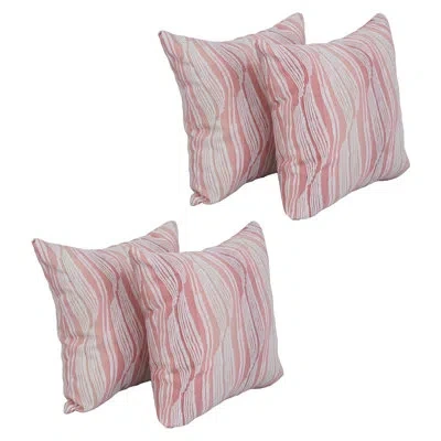 Blazing Needles 17-inch Jacquard Throw Pillows With Inserts (set Of 4) In Clove Blush