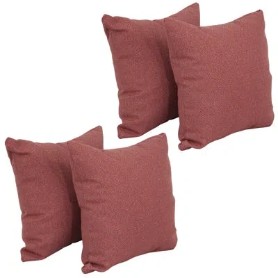Blazing Needles 17-inch Jacquard Throw Pillows With Inserts (set Of 4) In Hazeltsb Paprik
