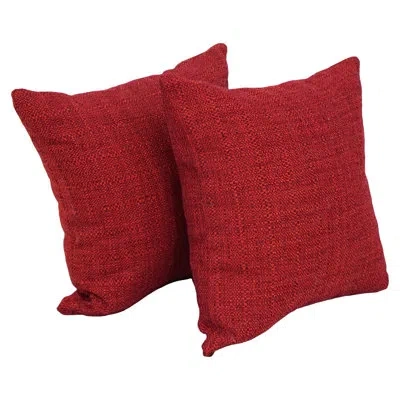 Blazing Needles 17-inch Poly-acrylic Jacquard Throw Pillows With Inserts (set Of 2) In Welby Pimento