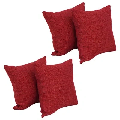 Blazing Needles 17-inch Poly-acrylic Throw Pillows With Inserts (set Of 4) In Welby Pimento