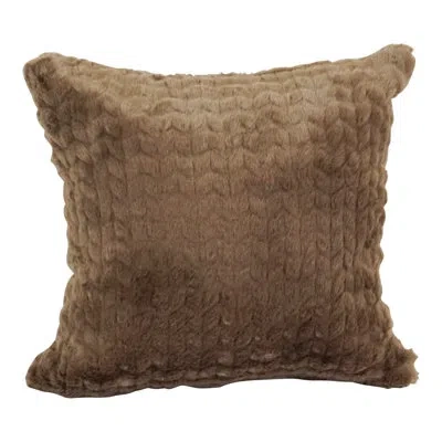Blazing Needles 17-inch Polyester Fur Throw Pillow In Dainty Mocha