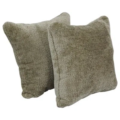 Blazing Needles 17-inch Polyester Fur Throw Pillows In Elton Taupe