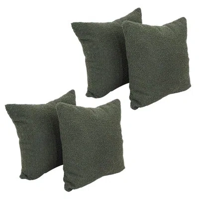 Blazing Needles 17-inch Polyester Fur Throw Pillows In Turell Army