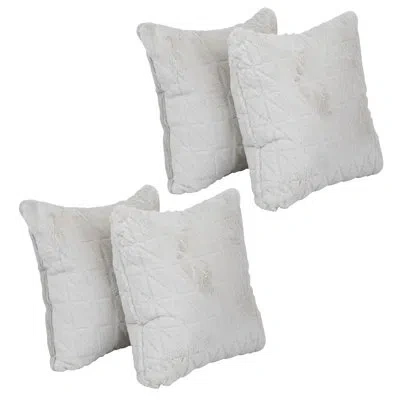 Blazing Needles 17-inch Polyester Fur Throw Pillows In Upton Natural