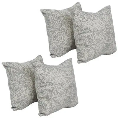 Blazing Needles 17-inch Poly-linen Throw Pillows With Inserts (set Of 4) In Paislfrt Mica
