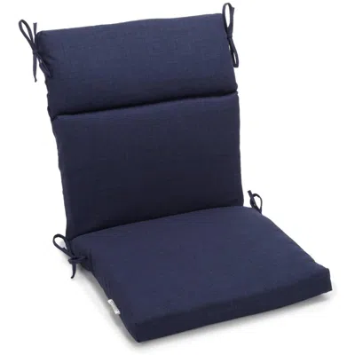 Blazing Needles 18-inch By 38-inch Spun Polyester Solid Outdoor Squared Chair Cushion, Azul