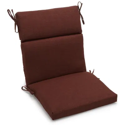 Blazing Needles 18-inch By 38-inch Spun Polyester Solid Outdoor Squared Chair Cushion, Cocoa In Red
