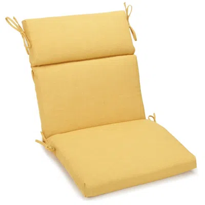 Blazing Needles 18-inch By 38-inch Spun Polyester Solid Outdoor Squared Chair Cushion, Lemon In Yellow