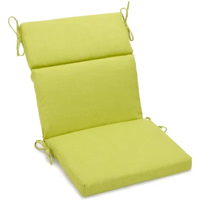 Blazing Needles 18-inch By 38-inch Spun Polyester Solid Outdoor Squared Chair Cushion, Lime In Black
