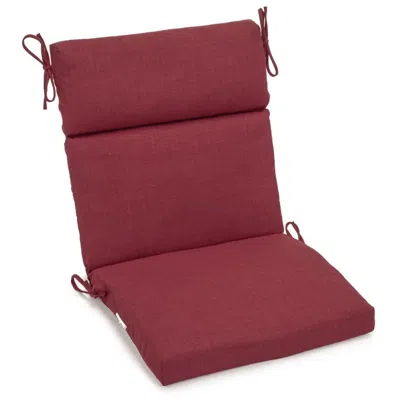 Blazing Needles 18-inch By 38-inch Spun Polyester Solid Outdoor Squared Chair Cushion, Merlot
