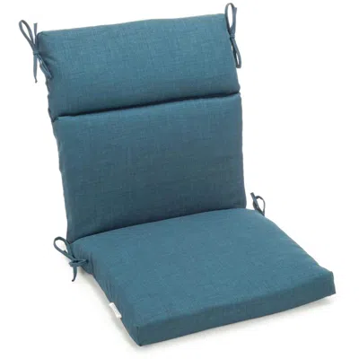 Blazing Needles 18-inch By 38-inch Spun Polyester Solid Outdoor Squared Chair Cushion, Sea Blue