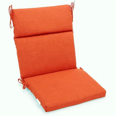 Blazing Needles 18-inch By 38-inch Spun Polyester Solid Outdoor Squared Chair Cushion, Tangerine Dream In Blue