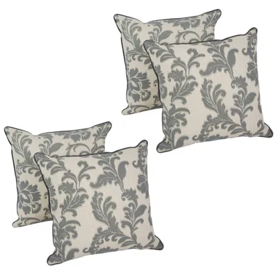 Blazing Needles 18-inch Corded Throw Pillows With Inserts (set Of 4) In Brown