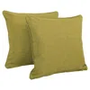 Blazing Needles 18-inch Double-corded Solid Outdoor Spun Polyester Square Throw Pillows With Inserts (set Of 2), Avo