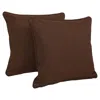 Blazing Needles 18-inch Double-corded Solid Outdoor Spun Polyester Square Throw Pillows With Inserts (set Of 2), Coc