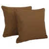 Blazing Needles 18-inch Double-corded Solid Outdoor Spun Polyester Square Throw Pillows With Inserts (set Of 2), Moc