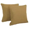 Blazing Needles 18-inch Double-corded Solid Outdoor Spun Polyester Square Throw Pillows With Inserts (set Of 2), Whe