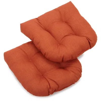 Blazing Needles 19-inch U-shaped Outdoor Spun Polyester Tufted Dining Chair Cushion (set Of 2)