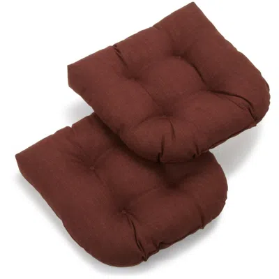 Blazing Needles 19-inch U-shaped Outdoor Spun Polyester Tufted Dining Chair Cushion (set Of 2)