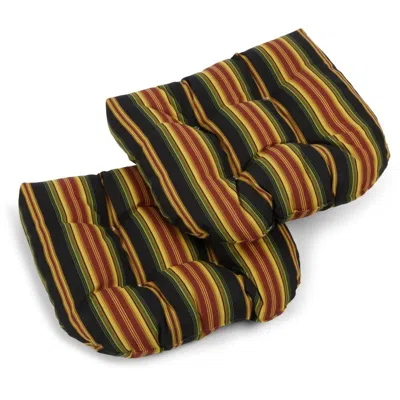 Blazing Needles 19-inch U-shaped Outdoor Spun Polyester Tufted Dining Chair Cushion (set Of 2)