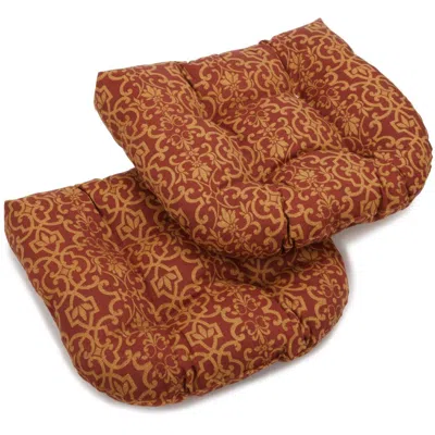 Blazing Needles 19-inch U-shaped Outdoor Spun Polyester Tufted Dining Chair Cushion (set Of 2)
