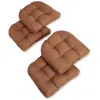 Blazing Needles 19-inch U-shaped Spun Polyester Outdoor Tufted Dining Chair Cushions (set Of 4)