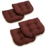 Blazing Needles 19-inch U-shaped Spun Polyester Outdoor Tufted Dining Chair Cushions (set Of 4)