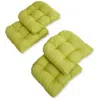 Blazing Needles 19-inch U-shaped Spun Polyester Outdoor Tufted Dining Chair Cushions (set Of 4)