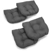 Blazing Needles 19-inch U-shaped Spun Polyester Outdoor Tufted Dining Chair Cushions (set Of 4)