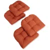 BLAZING NEEDLES 19-INCH U-SHAPED SPUN POLYESTER OUTDOOR TUFTED DINING CHAIR CUSHIONS (SET OF 4)