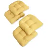 Blazing Needles 19-inch U-shaped Spun Polyester Outdoor Tufted Dining Chair Cushions (set Of 4)
