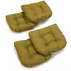 Blazing Needles 19-inch U-shaped Spun Polyester Outdoor Tufted Dining Chair Cushions (set Of 4)
