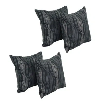 Blazing Needles 19_17-inch Jacquard Throw Pillows With Inserts  (set Of 4) In Clove Onyx