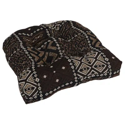 Blazing Needles 19-inch Rounded Back Tapestry Chair Cushion In Congo