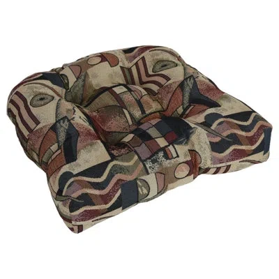 Blazing Needles 19-inch Rounded Back Tapestry Chair Cushion In Picasso