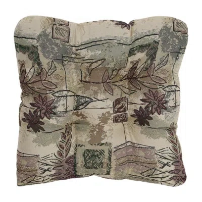 Blazing Needles 19-inch Square Tapestry Tufted Dining Chair Cushion In Japanese Gardens
