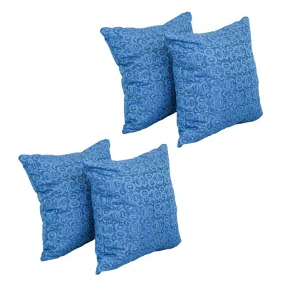 Blazing Needles 1_17-inch Embroidered Polyester Throw Pillows With Inserts (set Of 4) In Mahlika Caspia