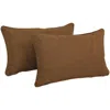 Blazing Needles 20-inch By 12-inch Double-corded Solid Outdoor Spun Polyester Back Support Pillows With Inserts (set