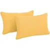 Blazing Needles 20-inch By 12-inch Double-corded Solid Outdoor Spun Polyester Back Support Pillows With Inserts (set